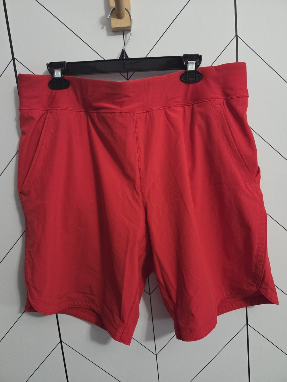 Lands' End Red SunShade UPF 50 9" Board Shorts with Built-in Panty, Size 16